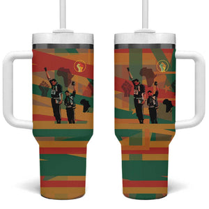 African American 1968 Tumbler With Handle Black Power Fists of Freedom