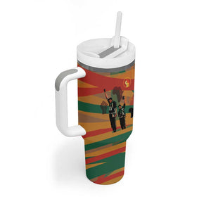 African American 1968 Tumbler With Handle Black Power Fists of Freedom
