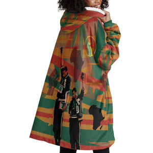 African American 1968 Wearable Blanket Hoodie Black Power Fists of Freedom