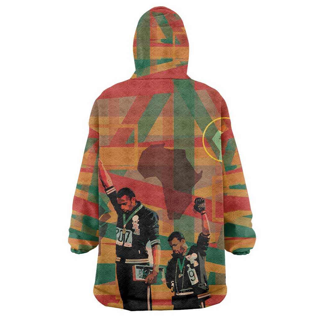 African American 1968 Wearable Blanket Hoodie Black Power Fists of Freedom