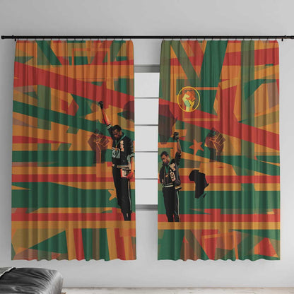 African American 1968 Window Curtain Black Power Fists of Freedom