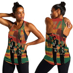 African American 1968 Women Racerback Tank Black Power Fists of Freedom