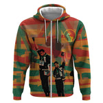 African American 1968 Zip Hoodie Black Power Fists of Freedom