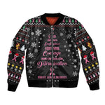 Christmas Tree Breast Cancer Afro Bomber Jacket Survivor African