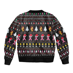 Christmas Tree Breast Cancer Afro Bomber Jacket Survivor African