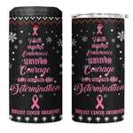 Christmas Tree Breast Cancer Afro 4 in 1 Can Cooler Tumbler Survivor African