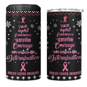 Christmas Tree Breast Cancer Afro 4 in 1 Can Cooler Tumbler Survivor African