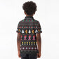 Christmas Tree Breast Cancer Afro Kid Polo Shirt Survivor African