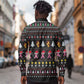 Christmas Tree Breast Cancer Afro Long Sleeve Button Shirt Survivor African
