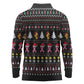 Christmas Tree Breast Cancer Afro Long Sleeve Polo Shirt Survivor African