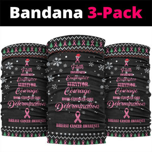 Christmas Tree Breast Cancer Afro Neck Gaiter Survivor African DT03