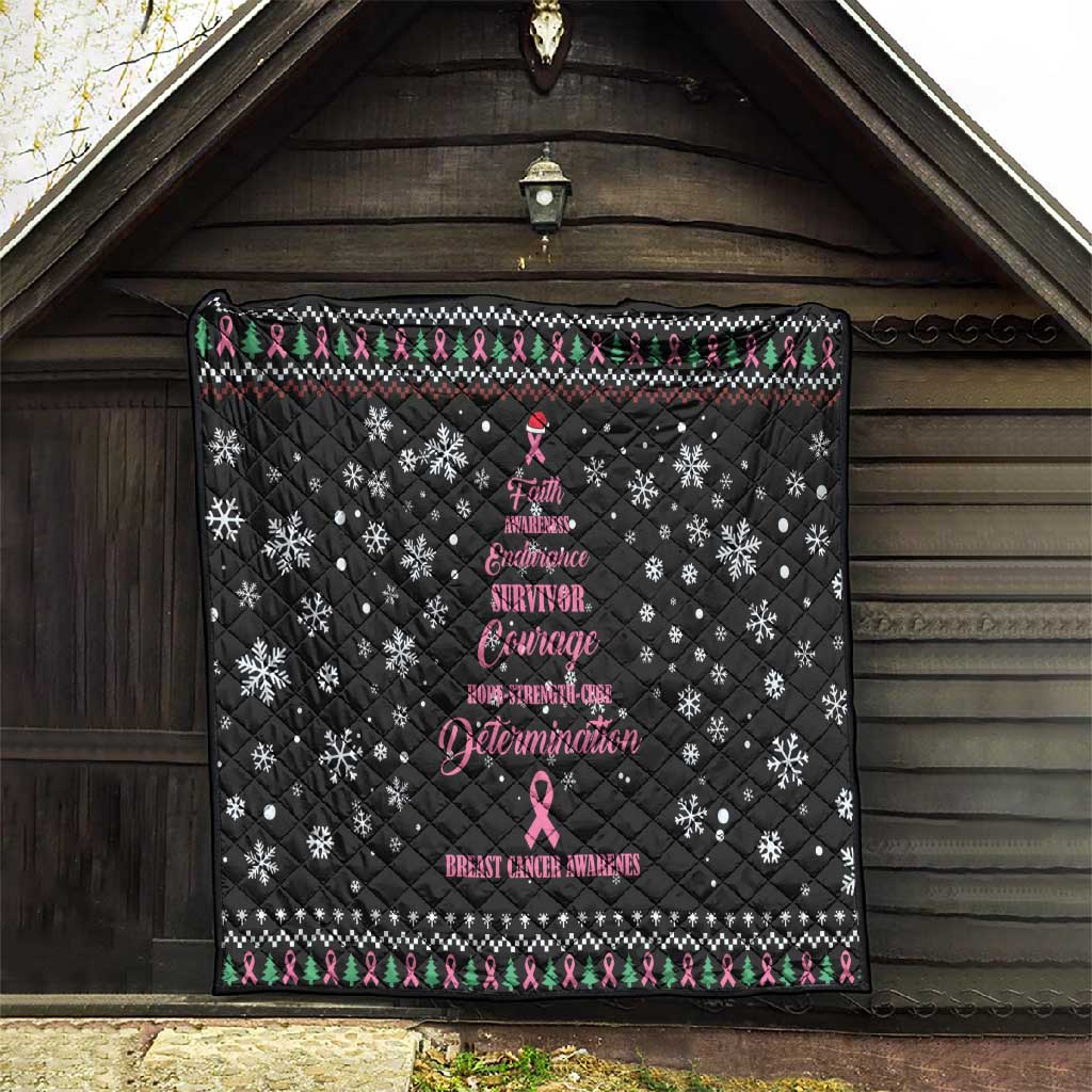 Christmas Tree Breast Cancer Afro Quilt Survivor African