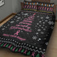 Christmas Tree Breast Cancer Afro Quilt Bed Set Survivor African