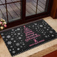 Christmas Tree Breast Cancer Afro Rubber Doormat Survivor African