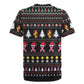 Christmas Tree Breast Cancer Afro Rugby Jersey Survivor African