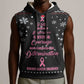 Christmas Tree Breast Cancer Afro Sleeveless Hoodie Survivor African - African Pride