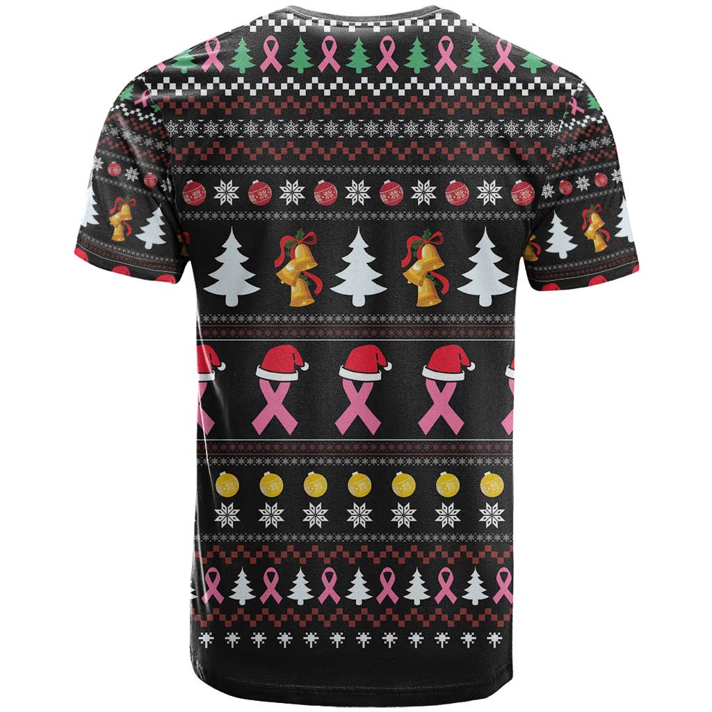 Christmas Tree Breast Cancer Afro T shirt Survivor African