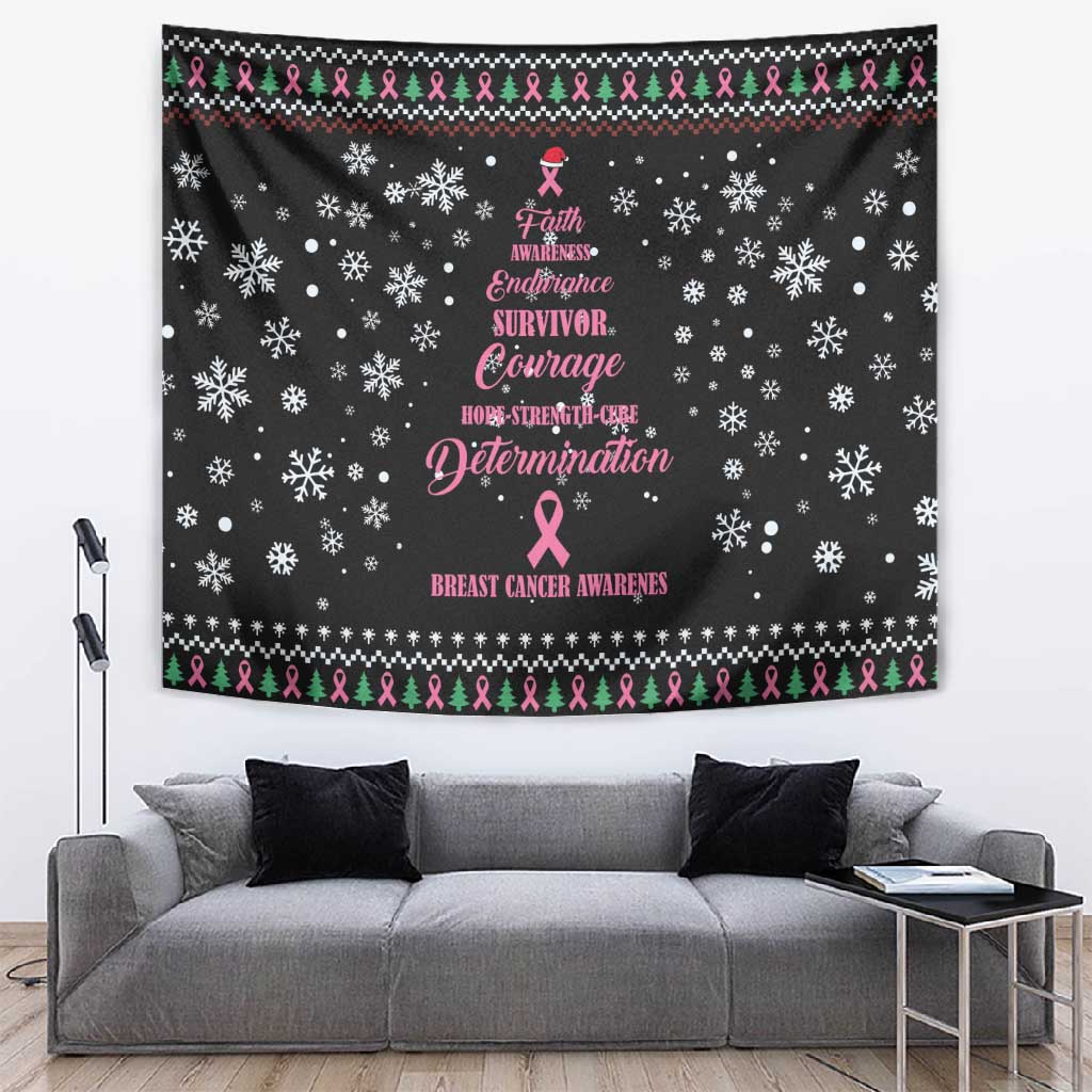 Christmas Tree Breast Cancer Afro Tapestry Survivor African
