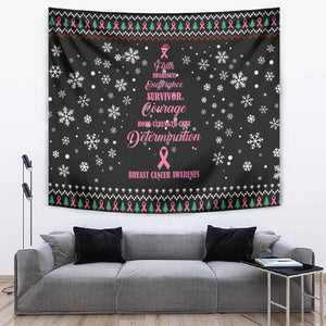 Christmas Tree Breast Cancer Afro Tapestry Survivor African