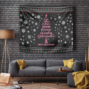 Christmas Tree Breast Cancer Afro Tapestry Survivor African