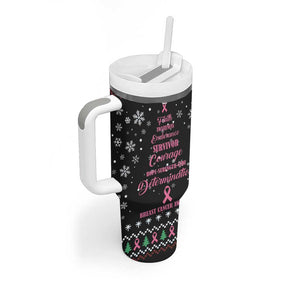 Christmas Tree Breast Cancer Afro Tumbler With Handle Survivor African