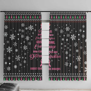 Christmas Tree Breast Cancer Afro Window Curtain Survivor African