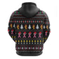 Christmas Tree Breast Cancer Afro Zip Hoodie Survivor African