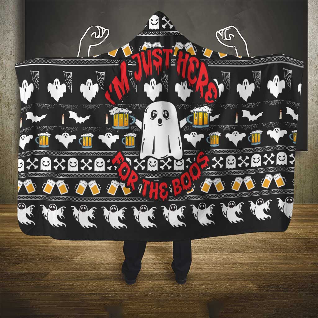 Christmas Africa Boo Beer Hooded Blanket I'm Just Here For The Boss