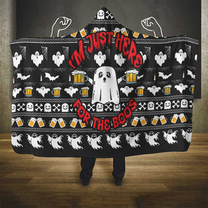 Christmas Africa Boo Beer Hooded Blanket I'm Just Here For The Boss