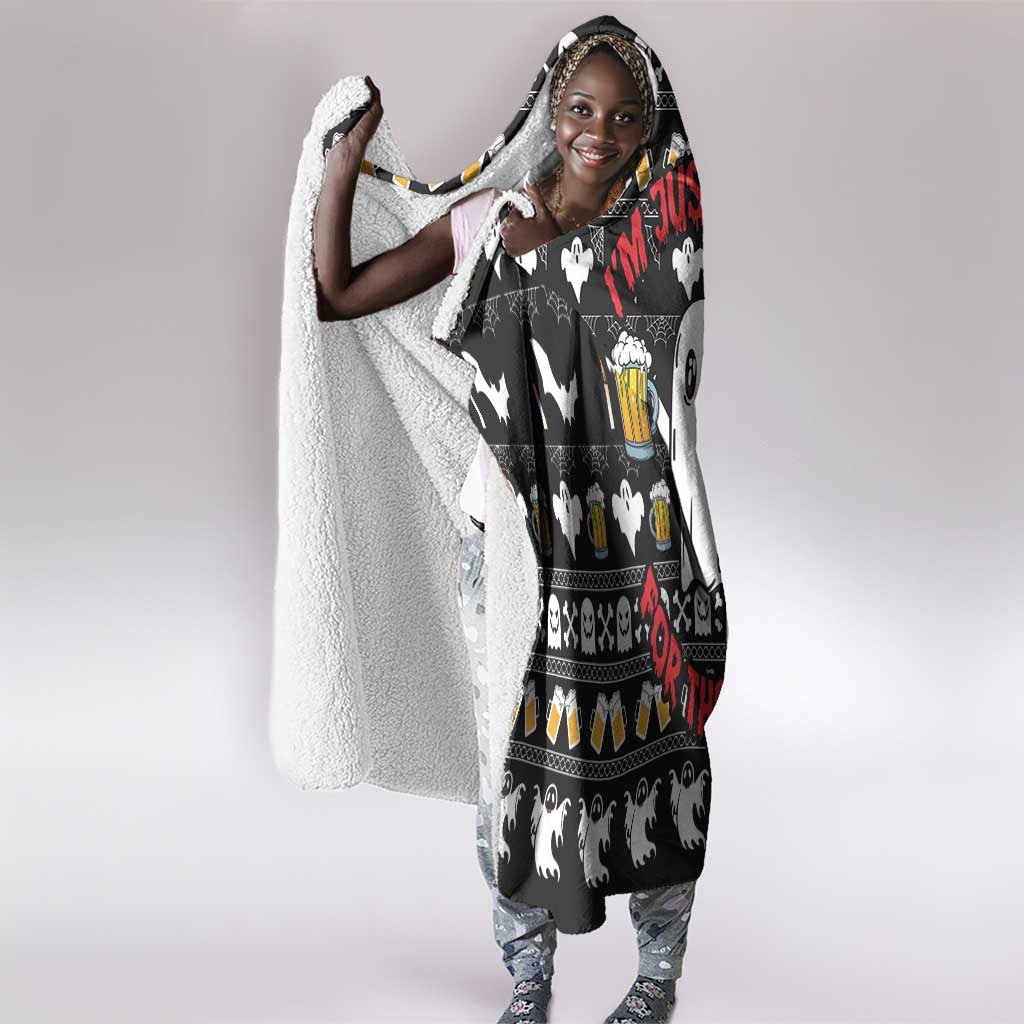 Christmas Africa Boo Beer Hooded Blanket I'm Just Here For The Boss