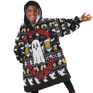 Christmas Africa Boo Beer Kid Wearable Blanket Hoodie I'm Just Here For The Boss