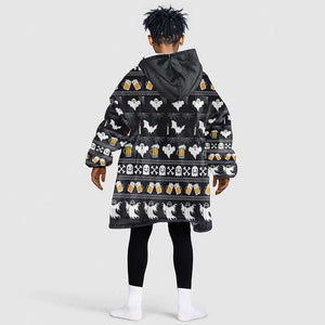 Christmas Africa Boo Beer Kid Wearable Blanket Hoodie I'm Just Here For The Boss