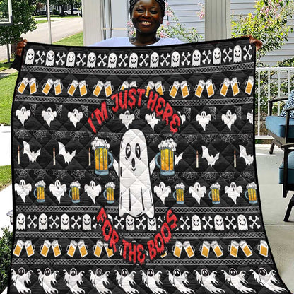 Christmas Africa Boo Beer Quilt I'm Just Here For The Boss