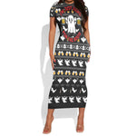 Christmas Africa Boo Beer Short Sleeve Bodycon Dress I'm Just Here For The Boss DT03