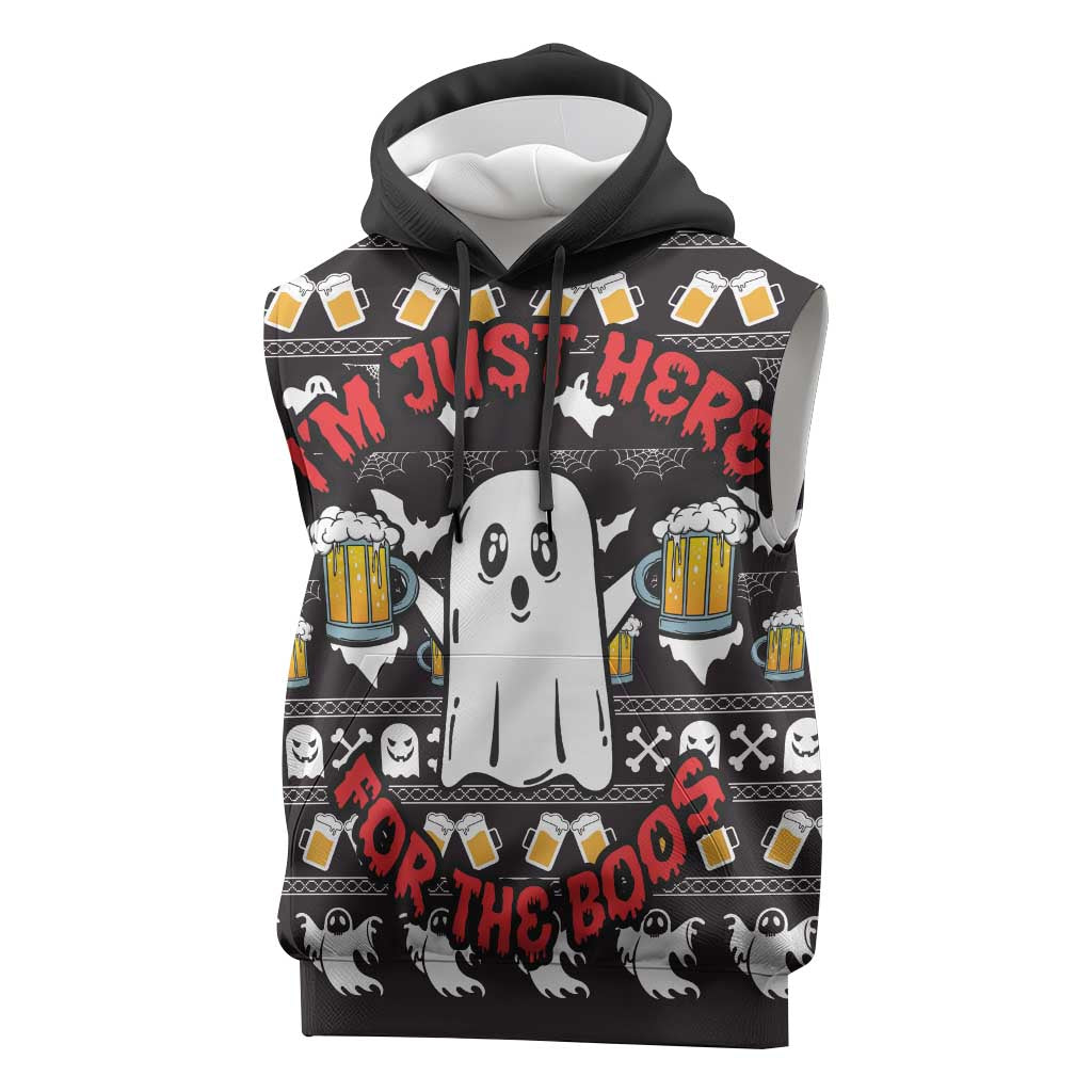 Christmas Africa Boo Beer Sleeveless Hoodie I'm Just Here For The Boss - African Pride