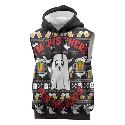 Christmas Africa Boo Beer Sleeveless Hoodie I'm Just Here For The Boss - African Pride
