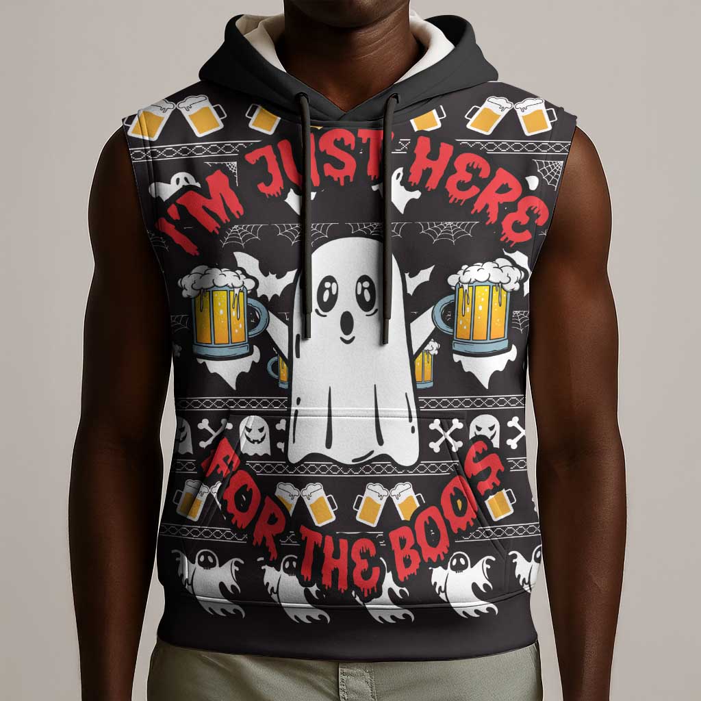 Christmas Africa Boo Beer Sleeveless Hoodie I'm Just Here For The Boss - African Pride