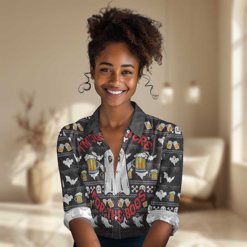 Christmas Africa Boo Beer Women Casual Shirt I'm Just Here For The Boss DT03