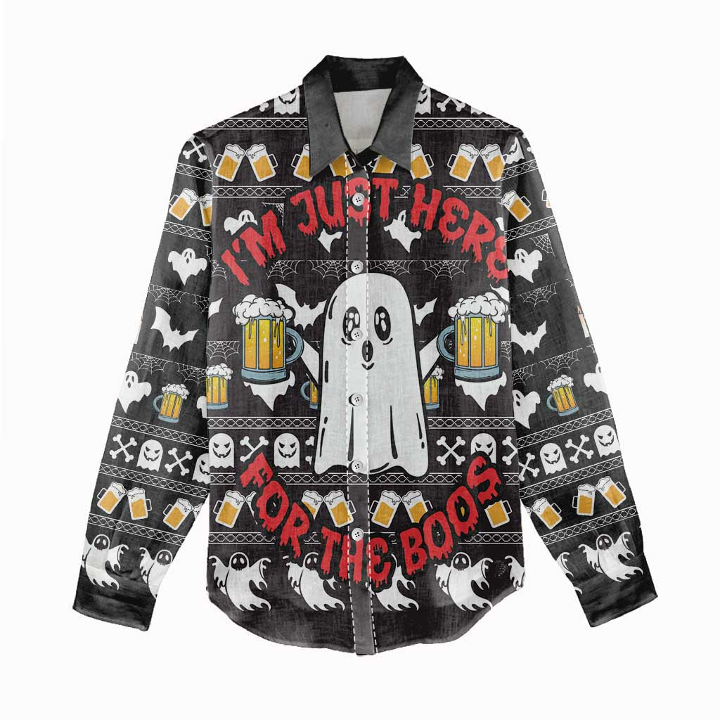 Christmas Africa Boo Beer Women Casual Shirt I'm Just Here For The Boss DT03