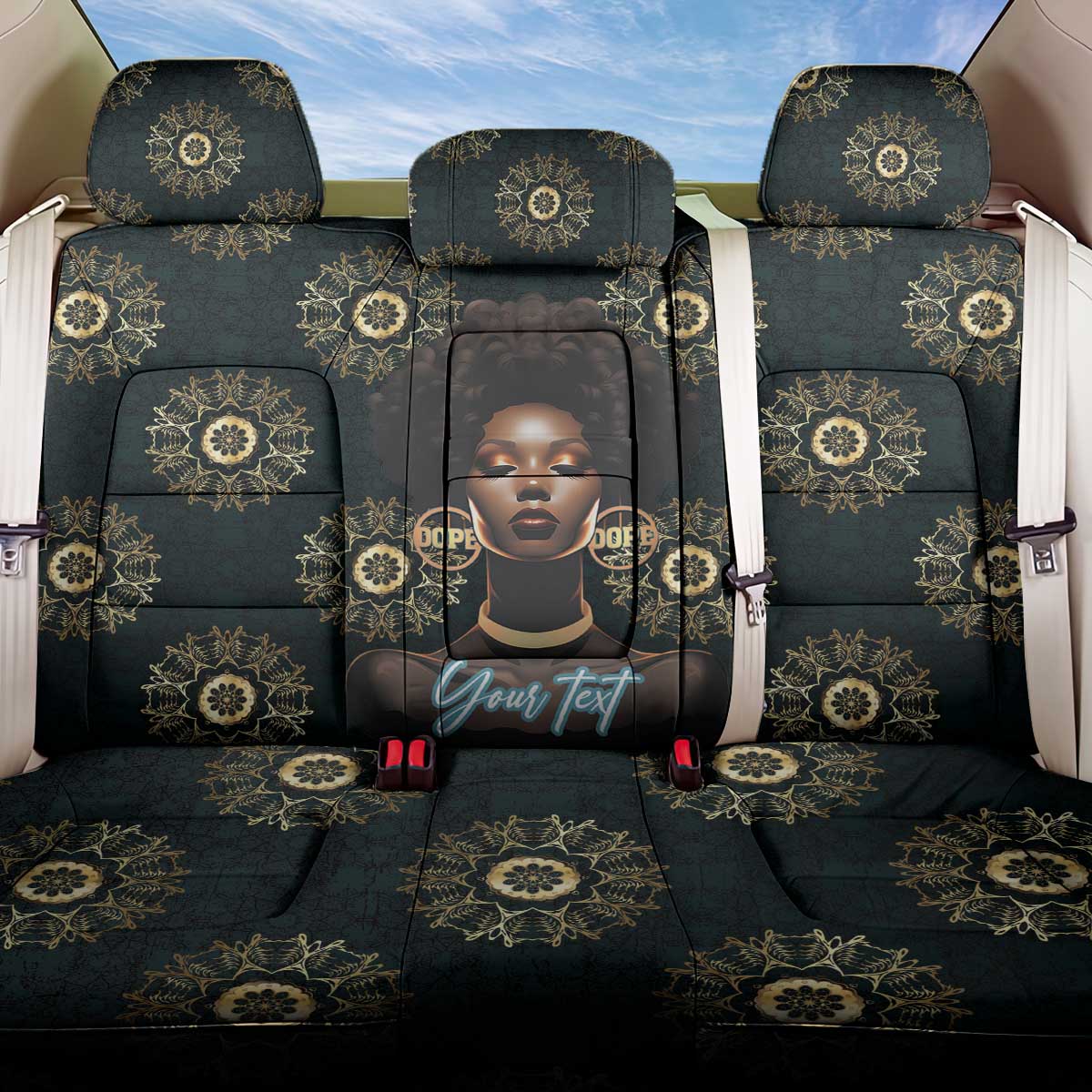 Personalized Afro Women Back Car Seat Cover Powerful African Pattern