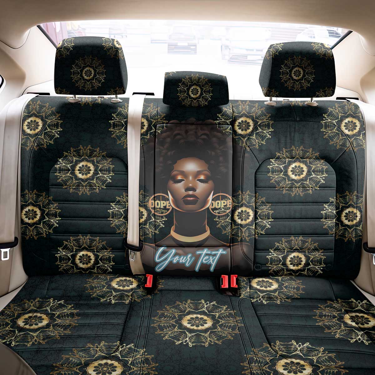 Personalized Afro Women Back Car Seat Cover Powerful African Pattern