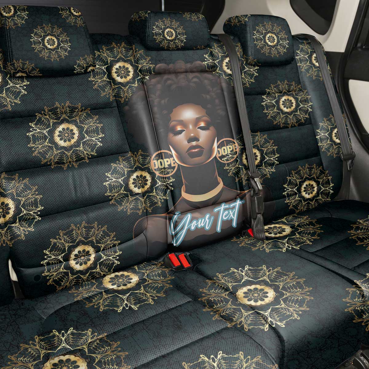 Personalized Afro Women Back Car Seat Cover Powerful African Pattern