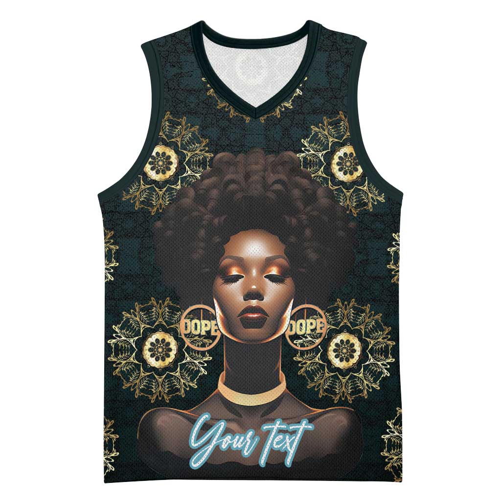 Personalized Afro Women Basketball Jersey Powerful African Pattern - African Pride
