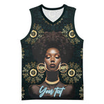 Personalized Afro Women Basketball Jersey Powerful African Pattern - African Pride