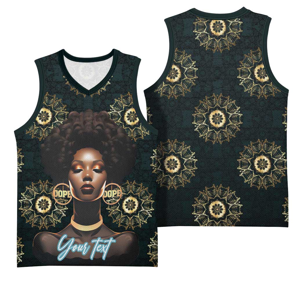 Personalized Afro Women Basketball Jersey Powerful African Pattern - African Pride