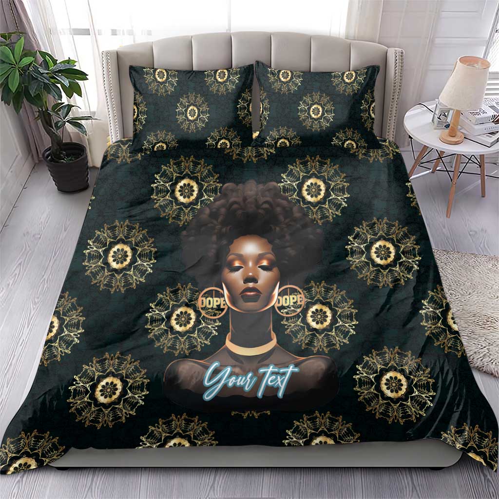 Personalized Afro Women Bedding Set Powerful African Pattern