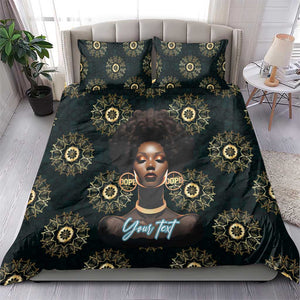 Personalized Afro Women Bedding Set Powerful African Pattern