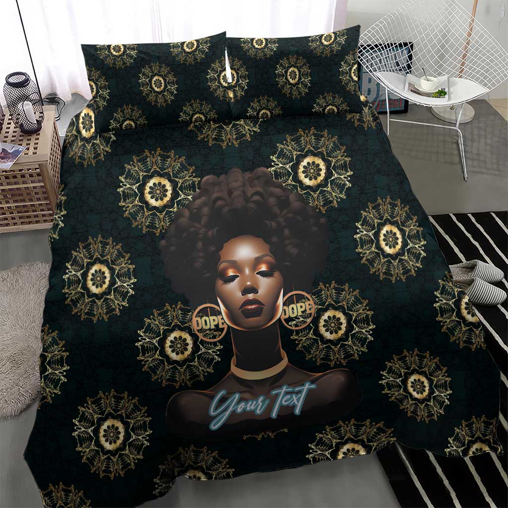 Personalized Afro Women Bedding Set Powerful African Pattern