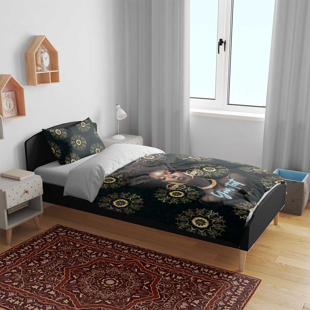 Personalized Afro Women Bedding Set Powerful African Pattern