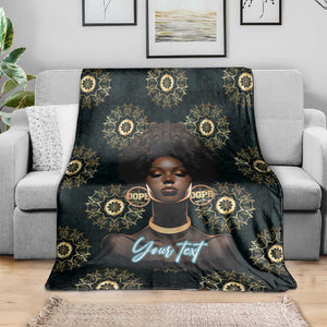 Personalized Afro Women Blanket Powerful African Pattern
